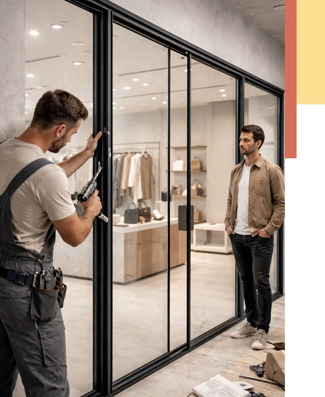 Стеклянные перегородки для магазинов в Ступино от 8523 руб. под ключ | ОТДЕЛОЧНИК-Стп