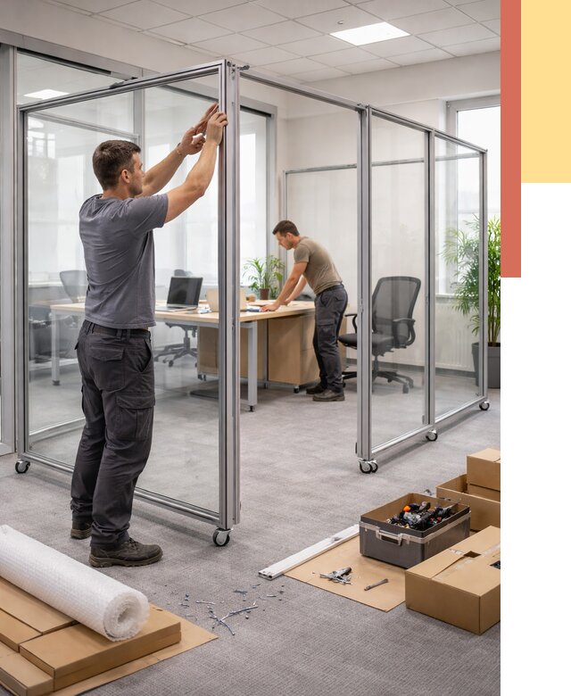 Мобильные офисные перегородки в Ступино от 12993 руб. — установка под ключ | ОТДЕЛОЧНИК-Стп