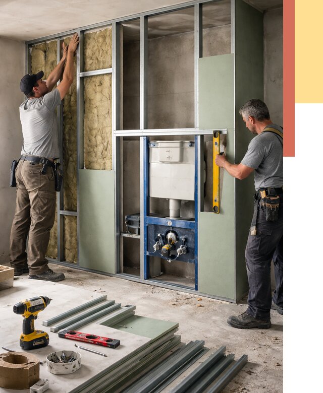 Установка сантехнических перегородок в Ступино от 8835 руб. | ОТДЕЛОЧНИК-Стп