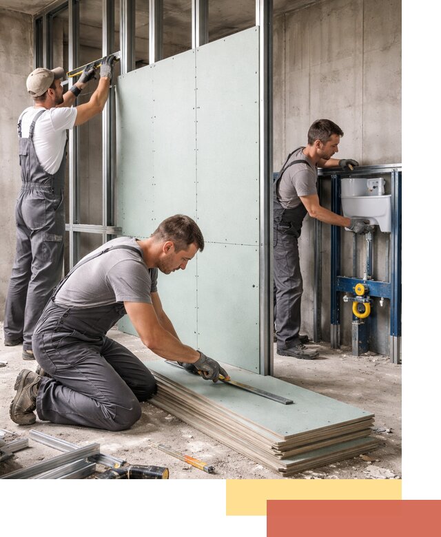 Монтаж и ремонт сантехнических перегородок в Ступино