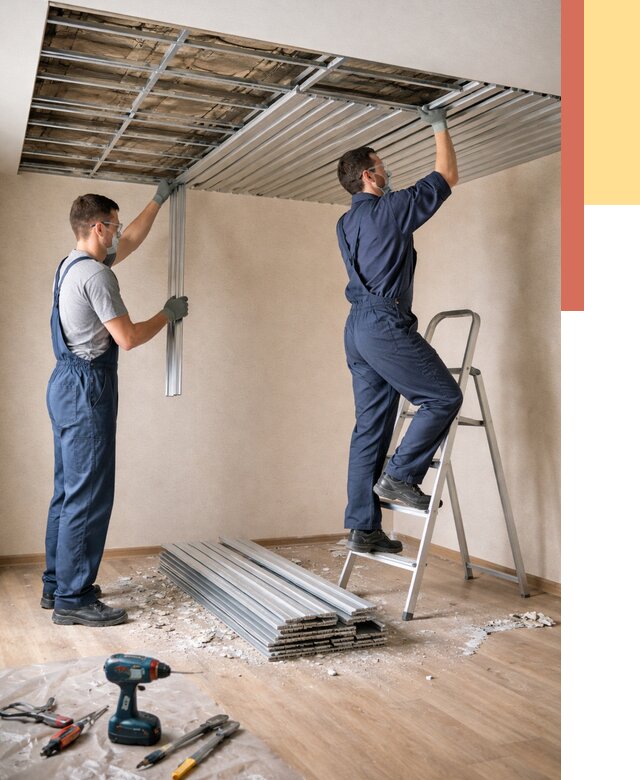 Демонтаж реечного потолка в Ступино от 4677 руб. быстро и недорого | ОТДЕЛОЧНИК-Стп