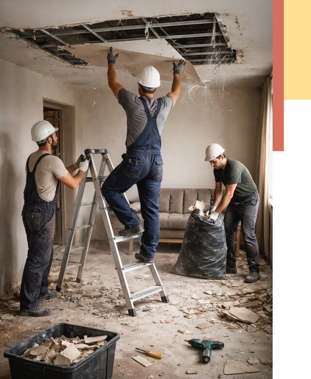 Демонтаж гипсокартонного потолка в Ступино от 437 руб. за м2 — ОТДЕЛОЧНИК-Стп