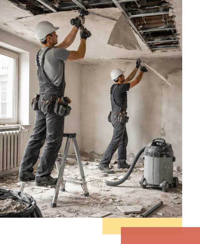 Демонтаж гипсокартонного потолка в Ступино быстро и аккуратно