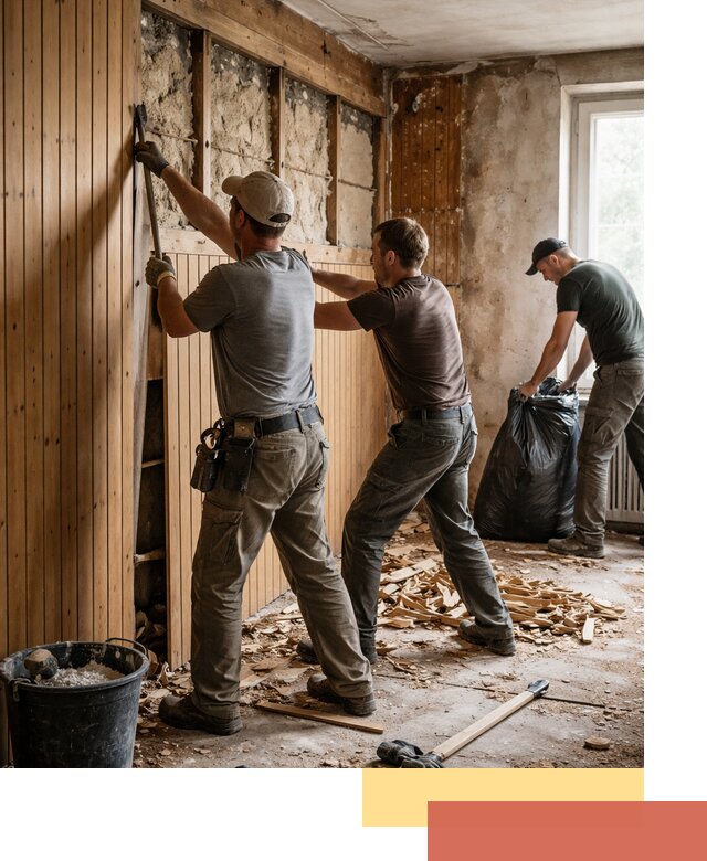 Демонтаж вагонки и вывоз материалов в Ступино