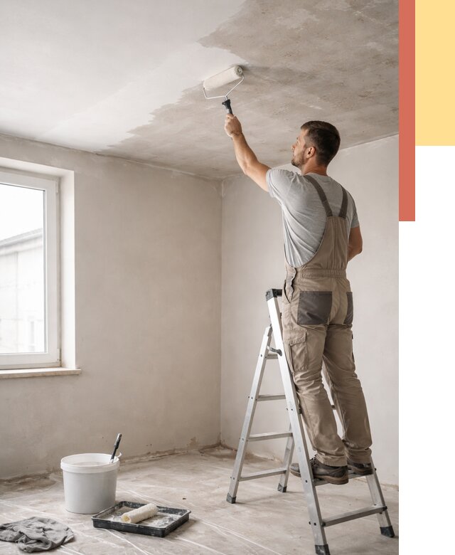 Грунтовка потолка в Ступино от 2599 руб. — быстро и недорого | ОТДЕЛОЧНИК-Стп