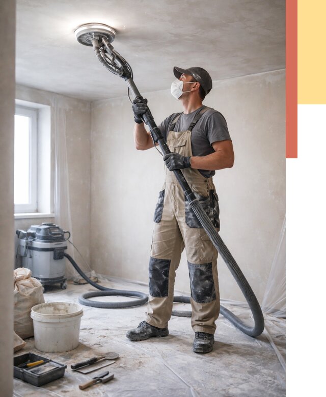 Шлифовка потолка в Ступино от 3638 руб. — услуги шлифования потолка | ОТДЕЛОЧНИК-Стп