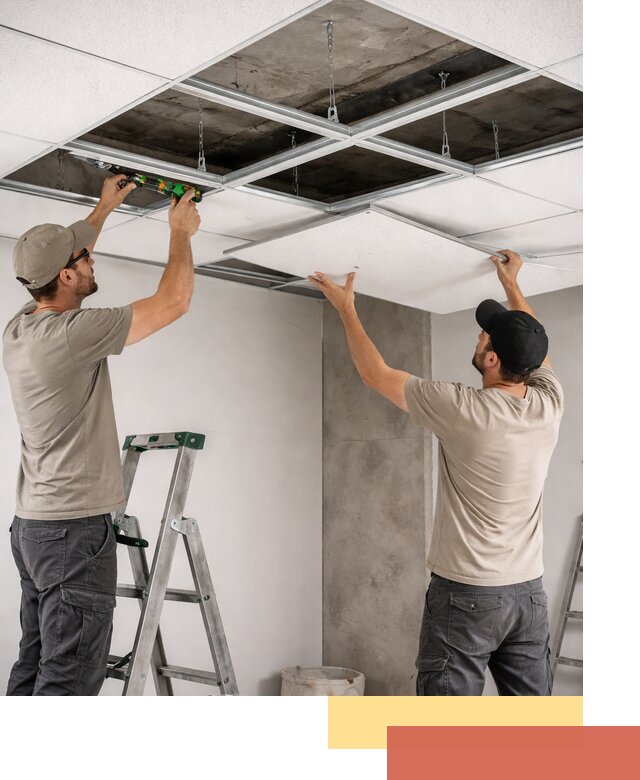 Монтаж потолка Армстронг под ключ в Ступино