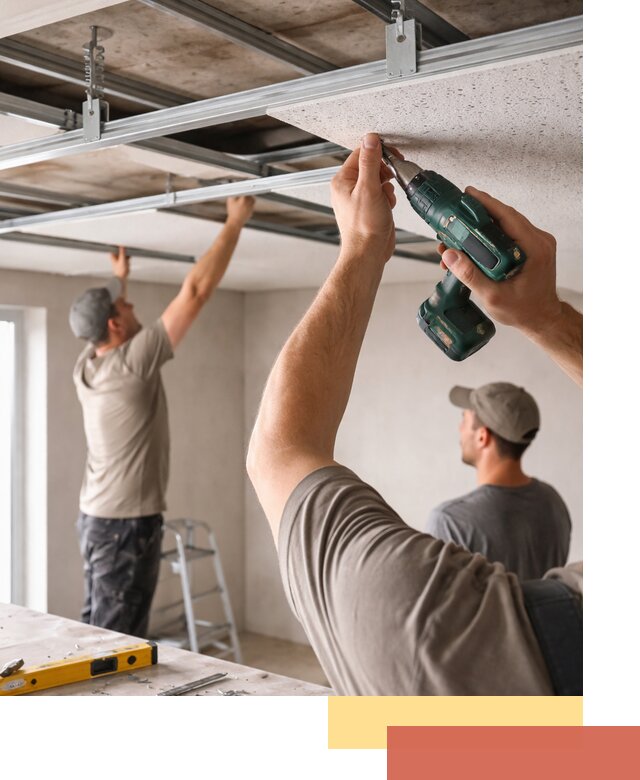 Монтаж акустического потолка в Ступино под ключ