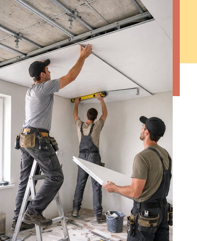 Монтаж потолка из ПВХ панелей в Ступино от 3638 руб./м2 — быстро и недорого | ОТДЕЛОЧНИК-Стп