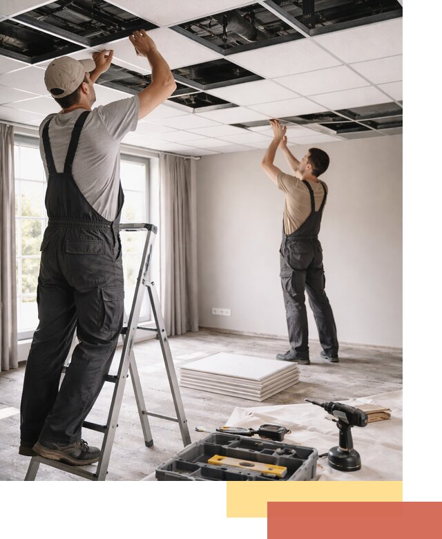 Замена плит подвесного потолка в Ступино быстро и качественно