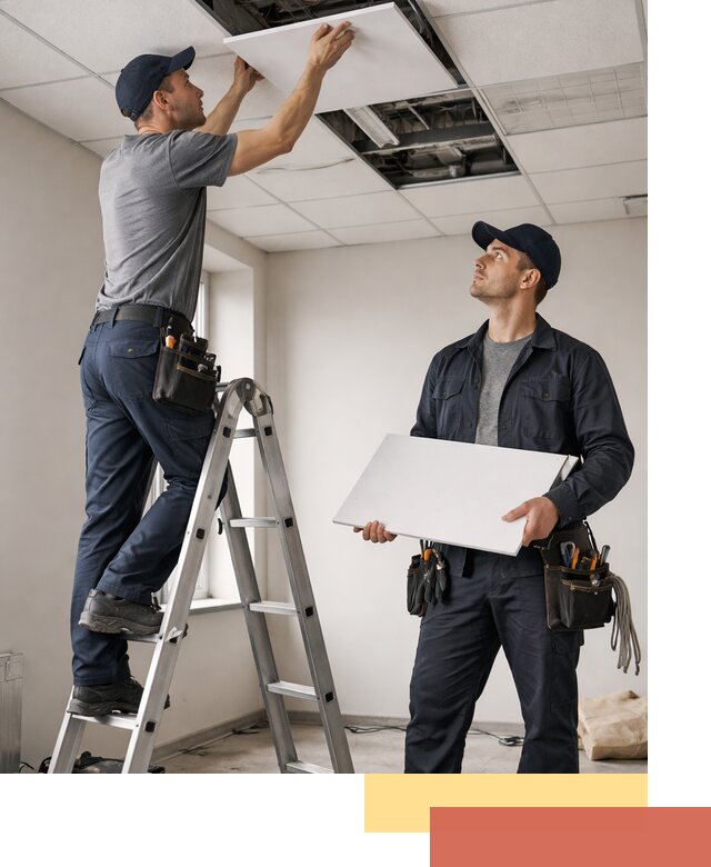 Обслуживание подвесного потолка в Ступино — ремонт и чистка