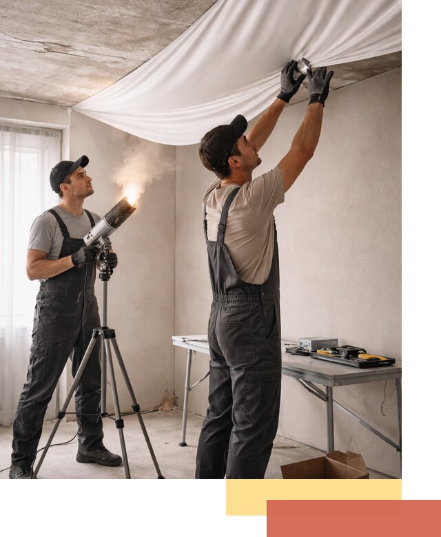 Установка натяжного потолка под ключ в Ступино