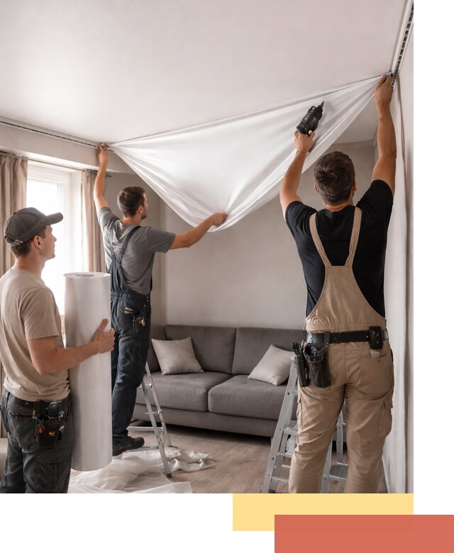 Монтаж сатинового натяжного потолка в Ступино качественно и быстро