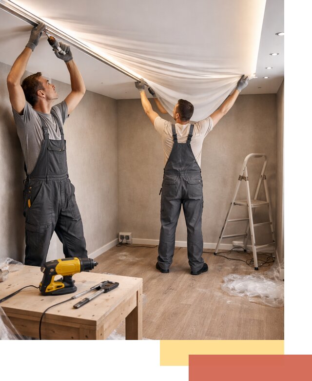 Монтаж натяжного потолка с подсветкой в Ступино цена и сроки