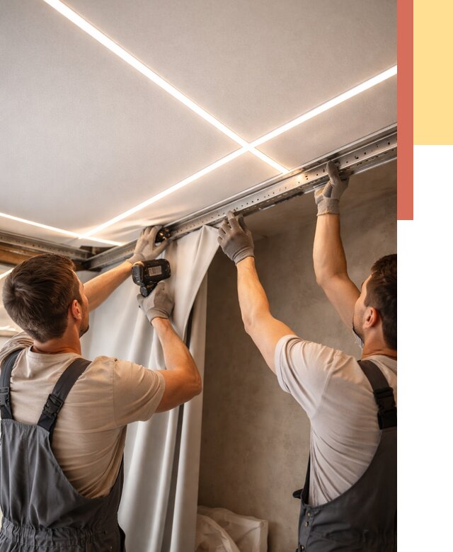 Монтаж натяжного потолка со световыми линиями в Ступино от 1247 руб. | ОТДЕЛОЧНИК-Стп