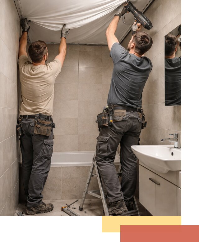 Монтаж натяжного потолка в ванной в Ступино быстро и качественно