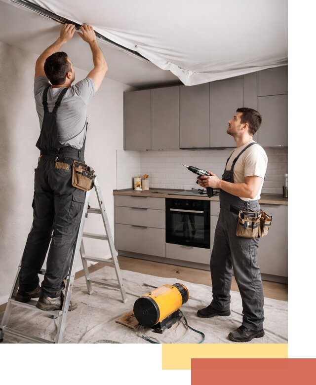 Монтаж натяжного потолка на кухне в Ступино