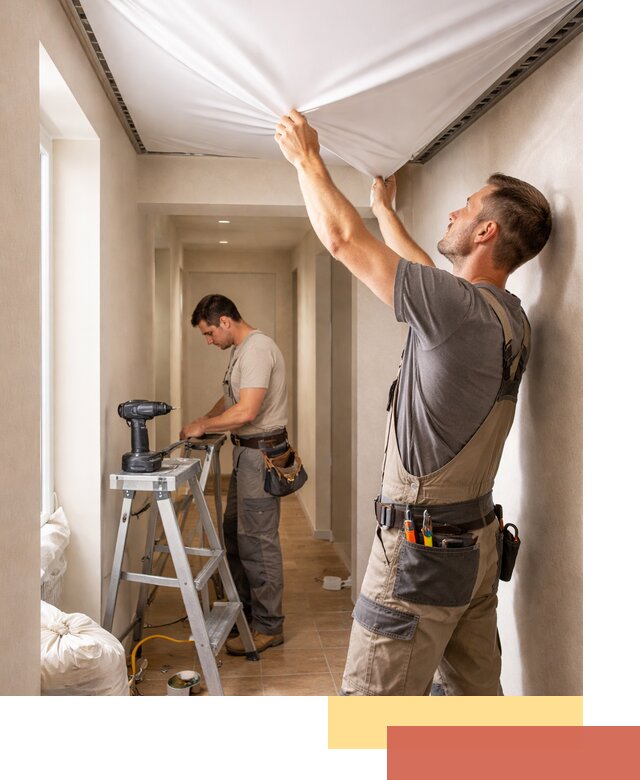 Монтаж натяжного потолка в прихожей в Ступино