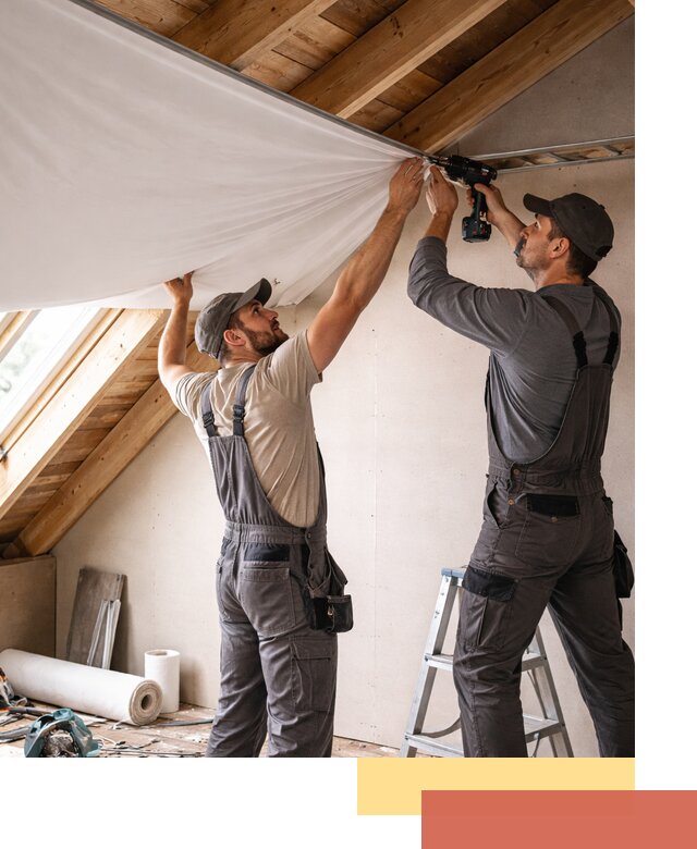 Монтаж натяжного потолка в мансарде в Ступино