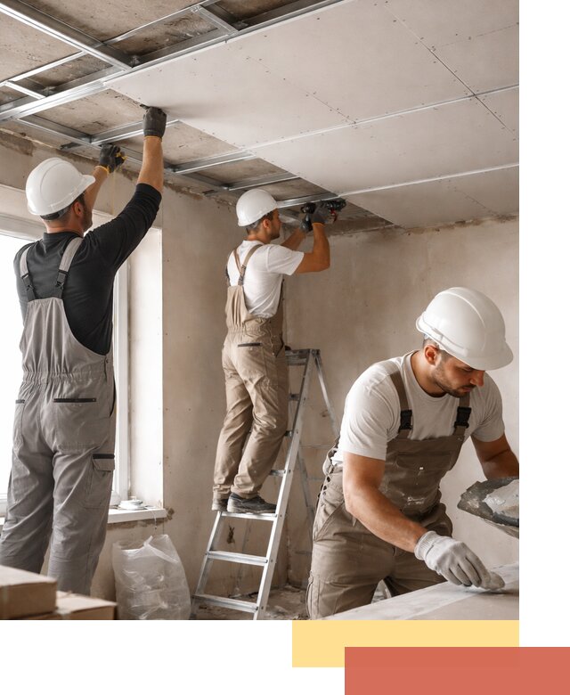 Одноуровневый потолок из гипсокартона в Ступино — монтаж и отделка