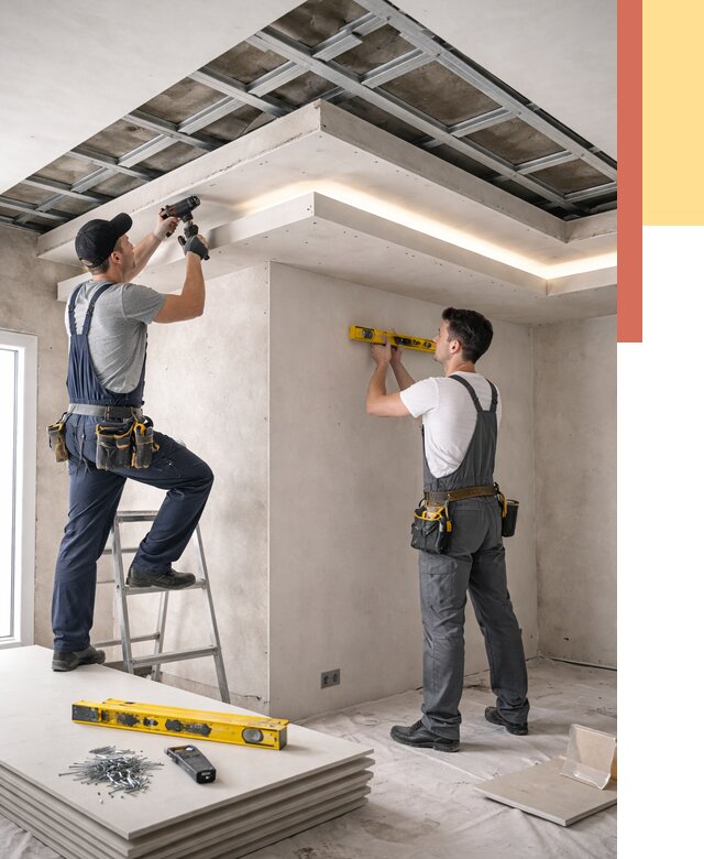 Двухуровневый потолок из гипсокартона в Ступино от 1507 руб. под ключ | ОТДЕЛОЧНИК-Стп