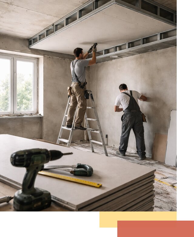 Двухуровневый потолок из гипсокартона в Ступино