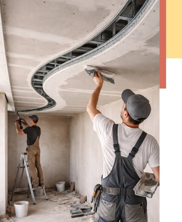 Криволинейный потолок из гипсокартона в Ступино от 2183 руб./м2 | ОТДЕЛОЧНИК-Стп