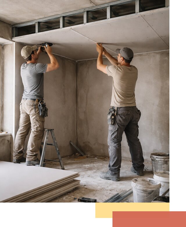 Короб из гипсокартона на потолке под ключ в Ступино