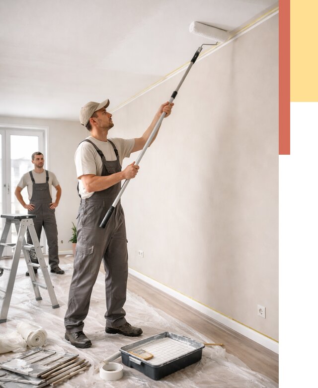 Покраска потолка из гипсокартона в Ступино от 4677 руб./м2 — услуги под ключ | ОТДЕЛОЧНИК-Стп