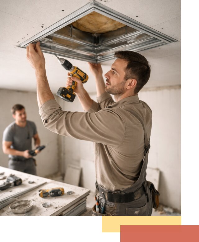 Монтаж люка в потолок из ГКЛ в Ступино