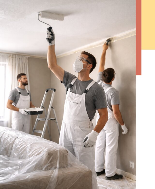 Покраска потолка водоэмельсионной краской в Ступино от 2287 руб/м² — услуги под ключ | ОТДЕЛОЧНИК-Стп