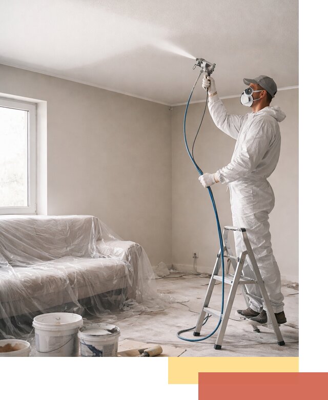 Покраска потолка краскопультом в Ступино быстро и качественно