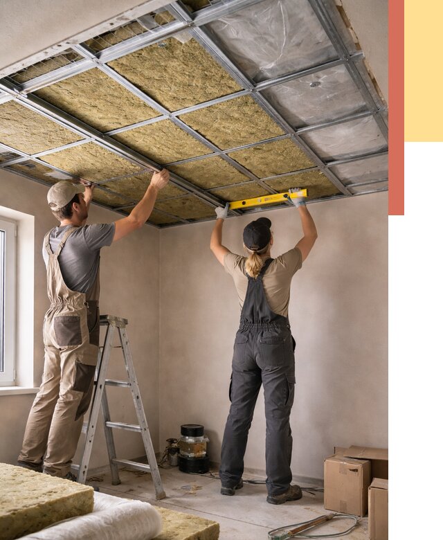 Шумоизоляция потолка в Ступино от 1299 руб. под ключ — услуги ОТДЕЛОЧНИК-Стп