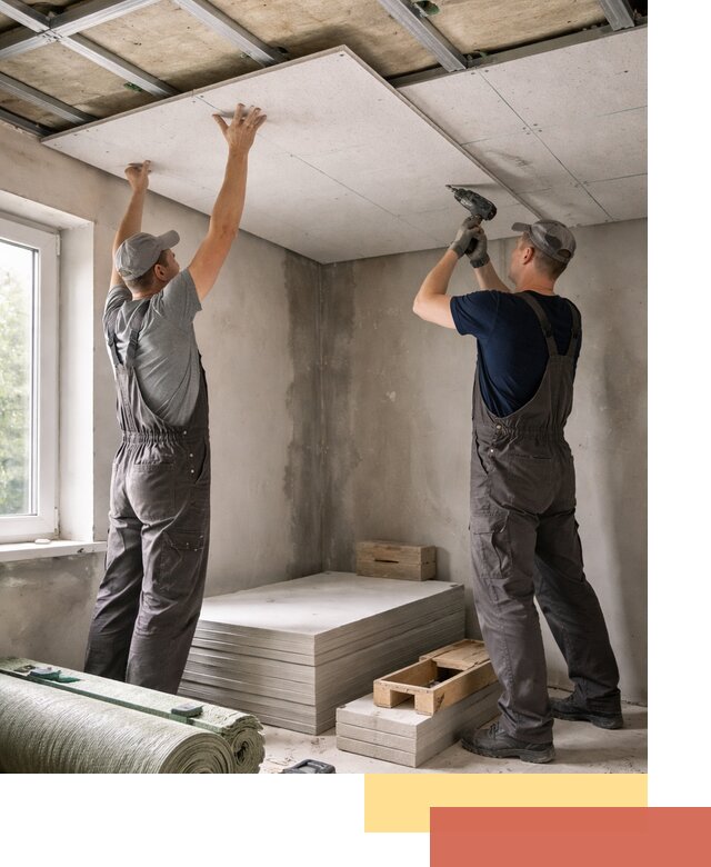 Шумоизоляция потолка панелями ЗИПС в Ступино